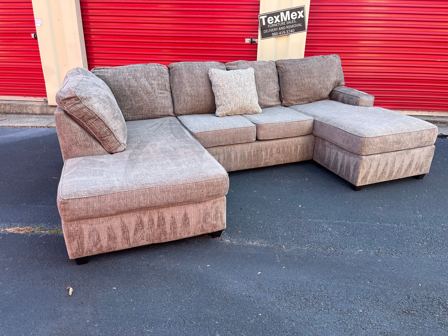 Beige Ashley Furniture 3Pcs Sectional