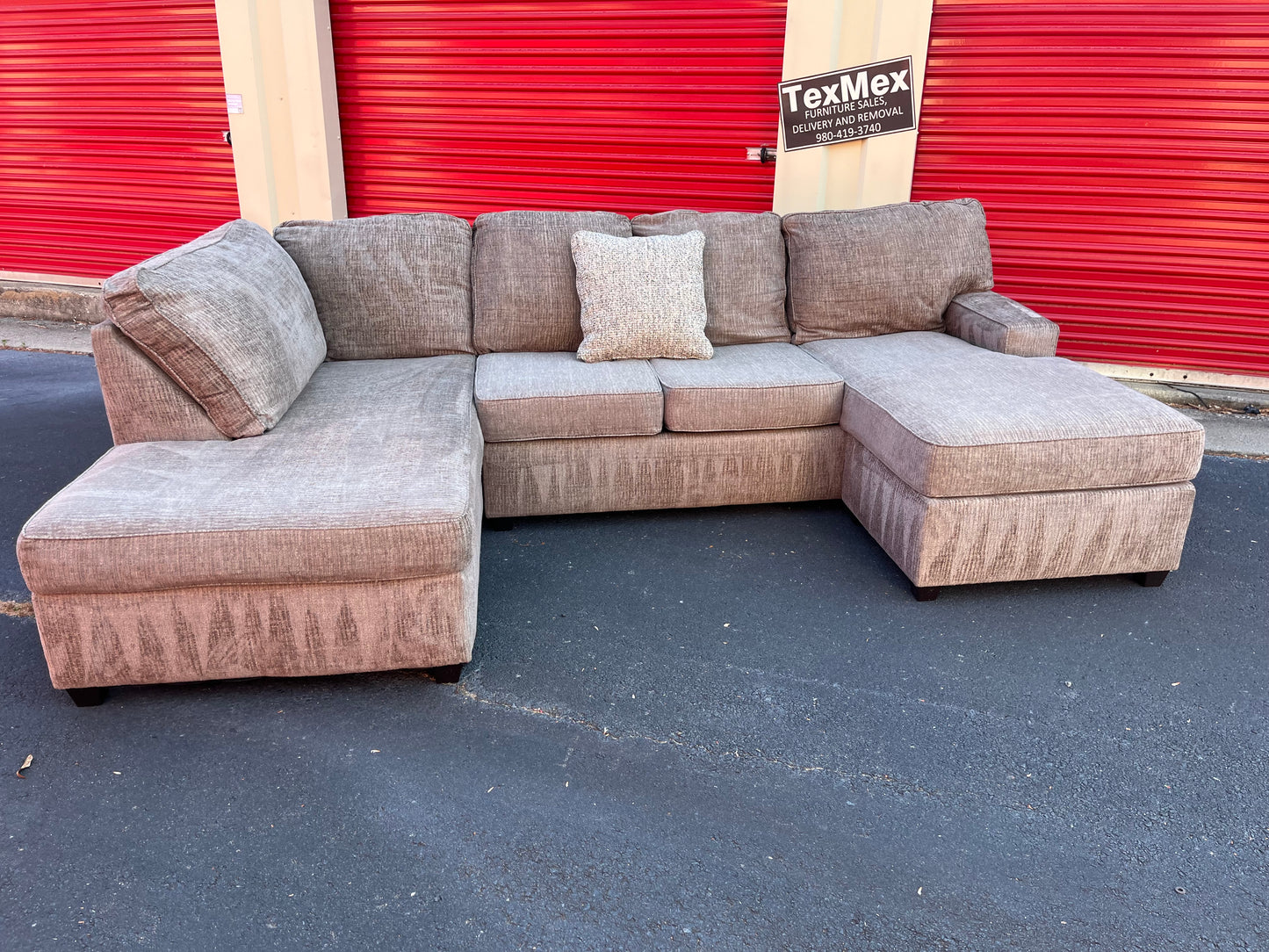 Beige Ashley Furniture 3Pcs Sectional