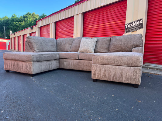 Beige Ashley Furniture 3Pcs Sectional
