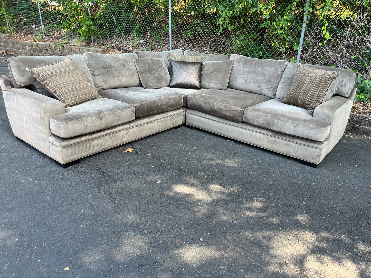 Brown and Gold 3Pcs Cindy Crawford Sectional