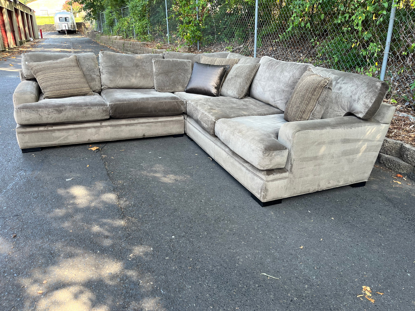 Brown and Gold 3Pcs Cindy Crawford Sectional