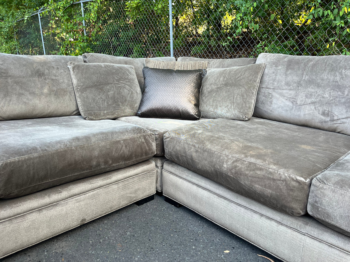 Brown and Gold 3Pcs Cindy Crawford Sectional