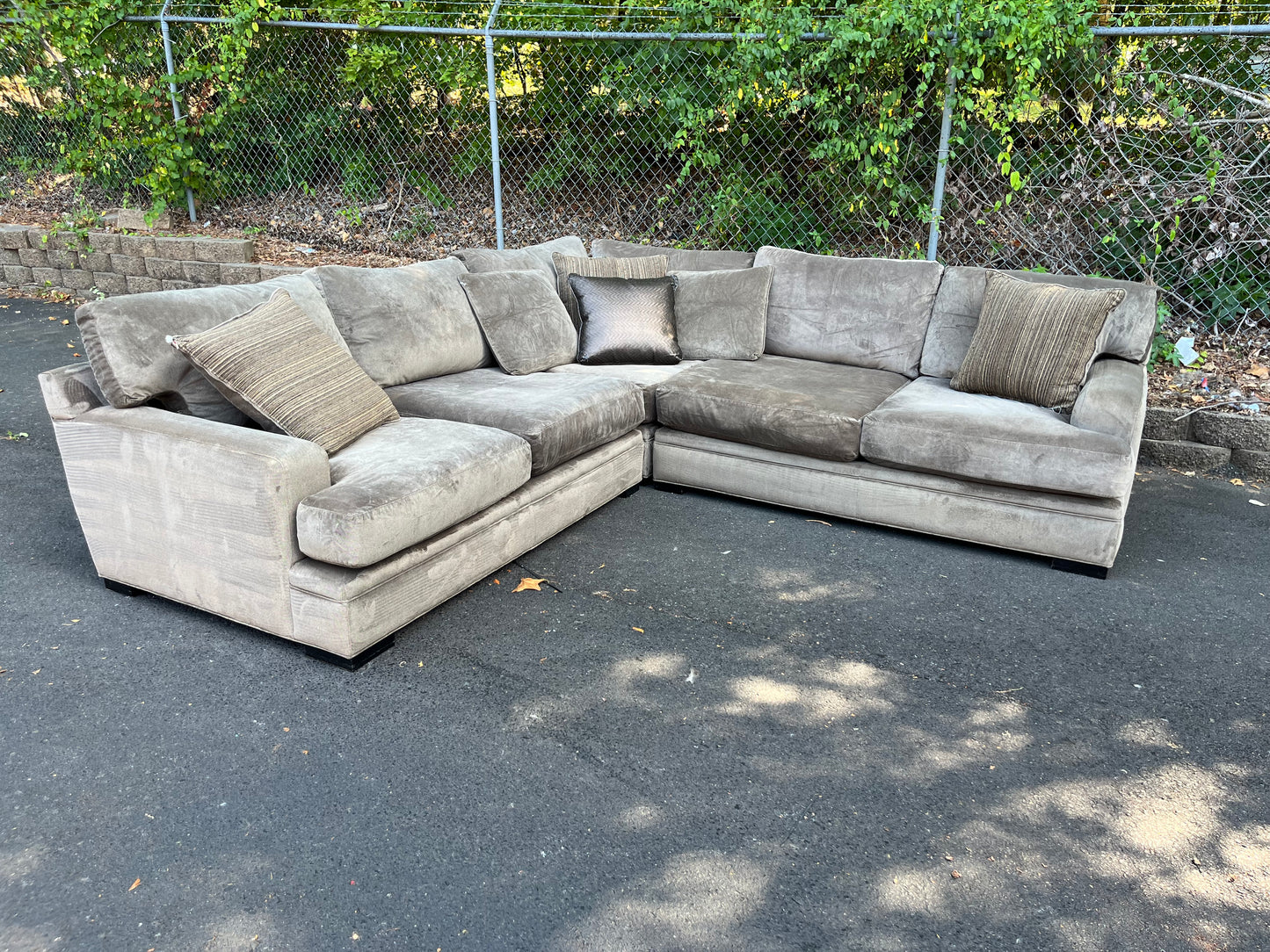 Brown and Gold 3Pcs Cindy Crawford Sectional