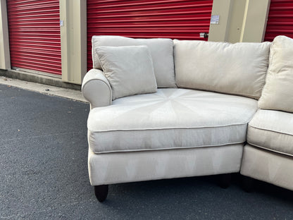 White Havertys 3Pcs Cuddler Sectional