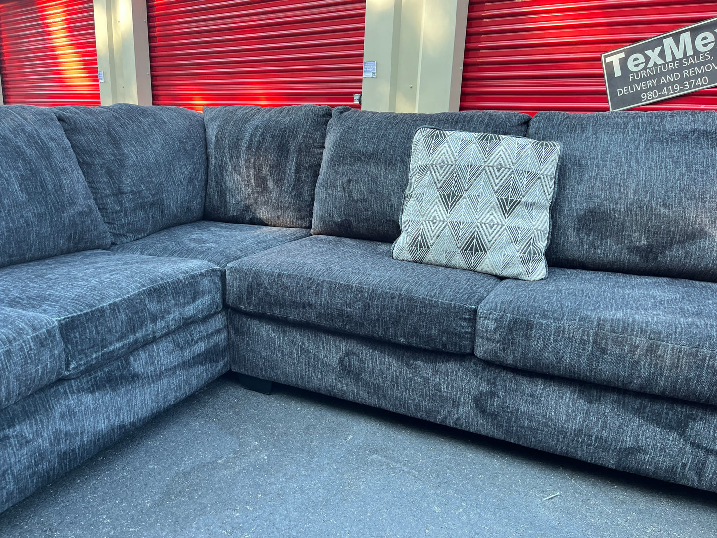 Navy Ashley Furniture Ballinasloe 3Pcs Sectional