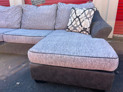 Gray FauxSuede Dual Chaise Ashley Furniture Sectional