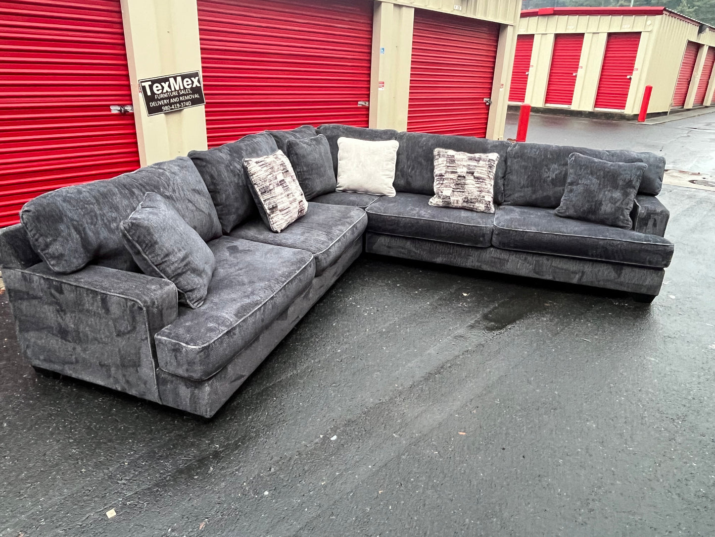 Blue Ashley Furniture Lavernett 3Pcs Sectional